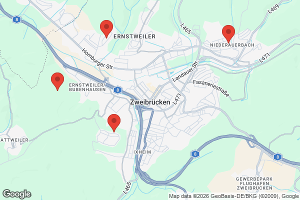 Karte mit Entrümpelungsaufträgen in Zweibrücken