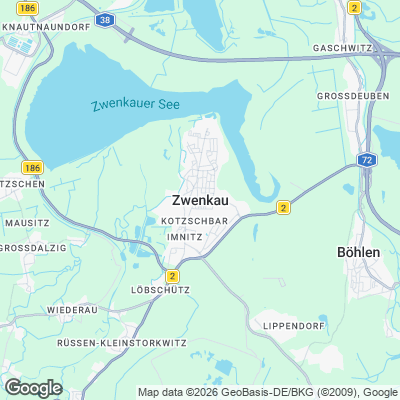 Karte von Zwenkau und Umgebung