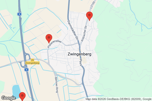Karte mit Entrümpelungsaufträgen in Zwingenberg
