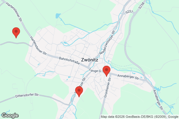 Karte mit Entrümpelungsaufträgen in Zwönitz